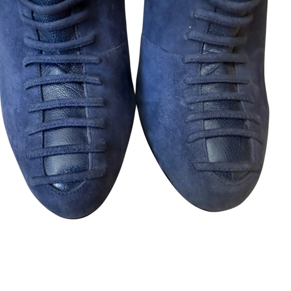 Alexandre Birman Blue Suede Leather Lace Up Effect Heeled Boots 9.5 - Picture 5 of 10